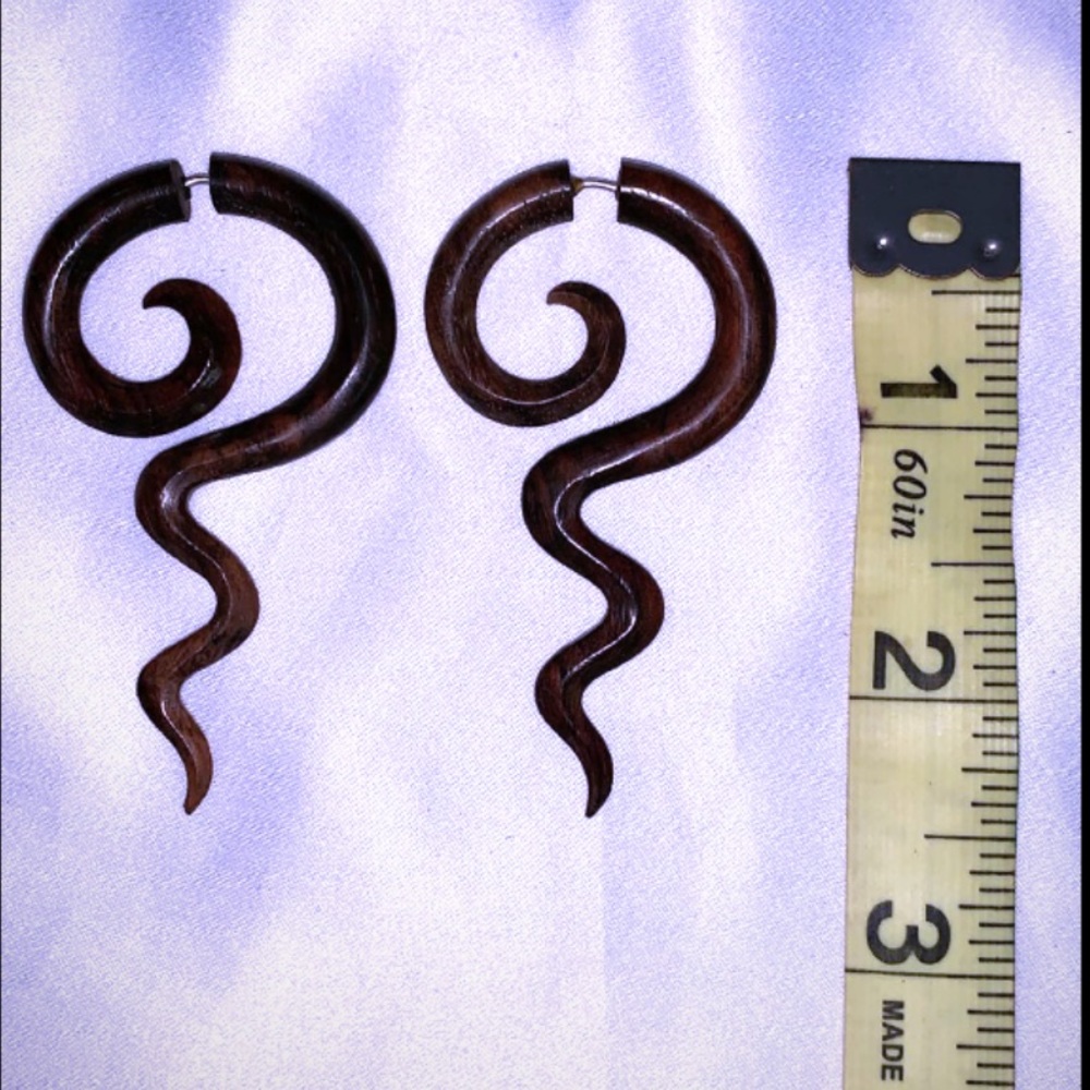 Earrings wooden